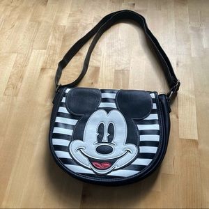 Striped Mickey Mouse Crossbody Bag
